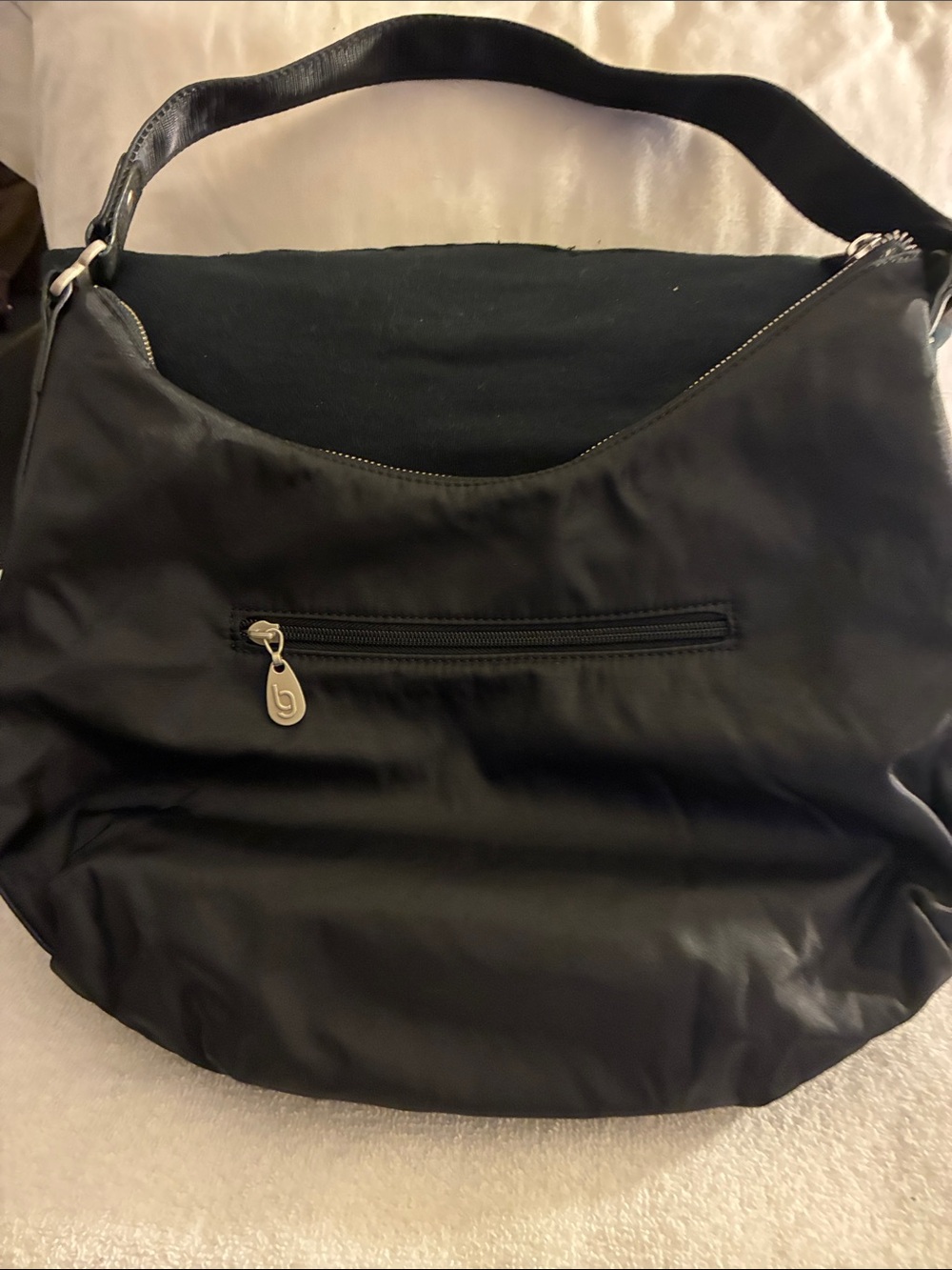 Baggallini Black Shoulder Slouchy Hobo w/Front Zipper
